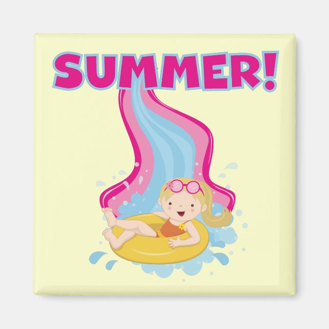 Blonde Girl Summer Magnet (Front)