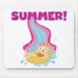 Blonde Girl Summer Mouse Mat