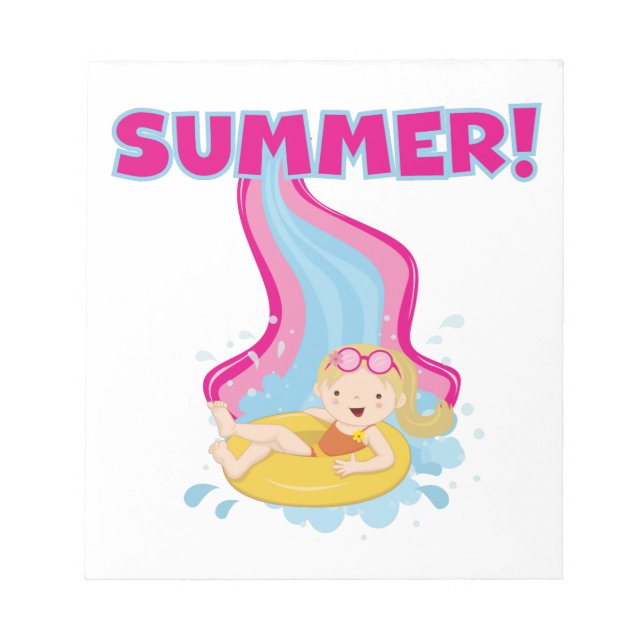 Blonde Girl Summer Notepad (Front)