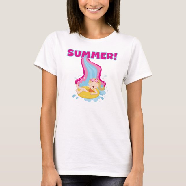 Blonde Girl Summer T-Shirt (Front)