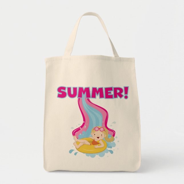 Blonde Girl Summer Tote Bag (Front)