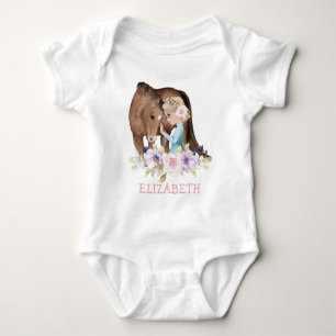 Blonde Girl with Brown Horse New  Baby Bodysuit