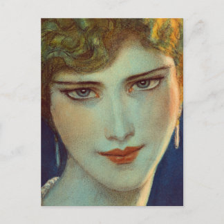 Blonde girl with earrings postcard