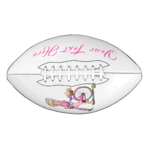 Blonde Girl with Pink Bike Football American Football