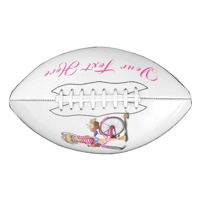 Blonde Girl with Pink Bike Football American Football (Front)