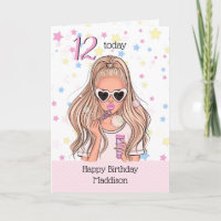 Blonde Girl with Soap Bubble Happy Birthday Card