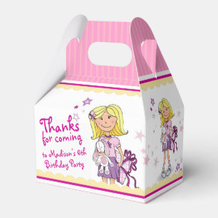 Blonde Girls 6th birthday gift thank you favour Box