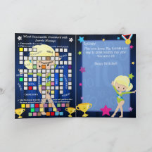 Blonde Girls Gymnastics Secret Message Birthday