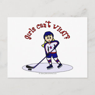 Blonde Girls Hockey Player Postcard