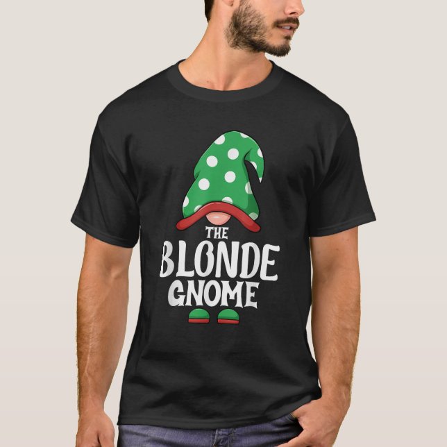 Blonde Gnome Matching Christmas Family Pajama Funn T-Shirt (Front)