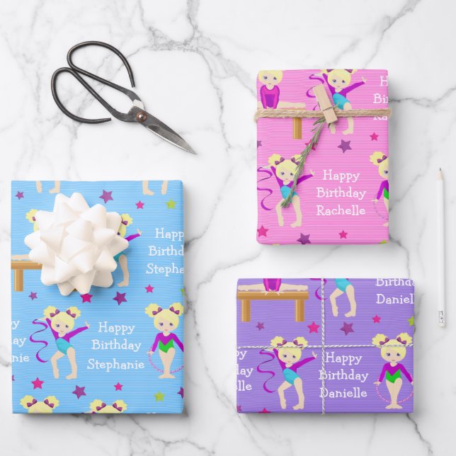Blonde Gymnast  Wrapping Paper Sheets (Front)