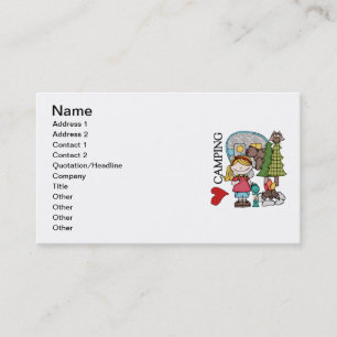 Blonde Hair Girl I Love Camping Business Card