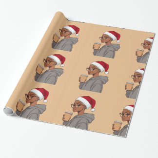 Blonde Hair + Latte Holiday Wrapping Paper