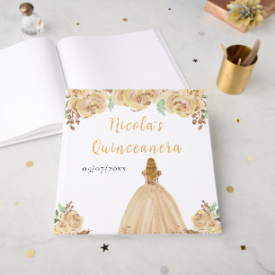 Blonde Hair Princess Peach Quinceanera Guest Book