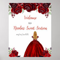 Blonde Hair Princess Red Sweet Sixteen Welcome
