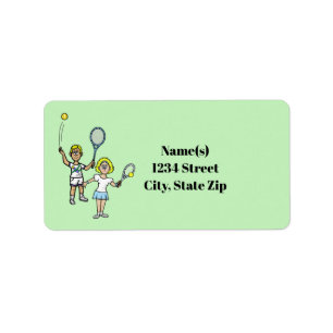 Blonde Hair Tennis Couple Address Labels
