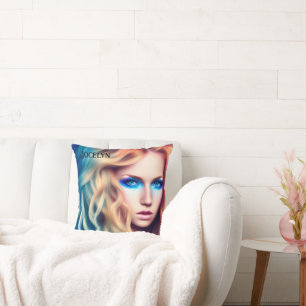 Blonde Haired Blue Eyed Bombshell   Cushion