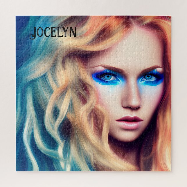 Blonde Haired Blue Eyed Bombshell    Jigsaw Puzzle (Vertical)