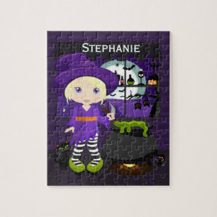 Blonde Halloween Witch Jigsaw Puzzle