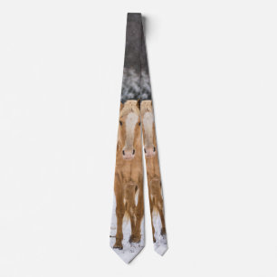 Blonde Horse Walk In The Snow Neck Tie