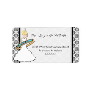 Blonde Hula Dancing Bride Address Labels
