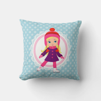 Blonde Ice Skater - Winter Sports Skating Cushion