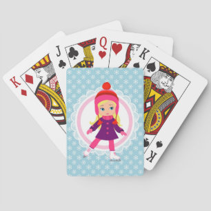Blonde Ice Skater - Winter Sports Skating Playing Cards