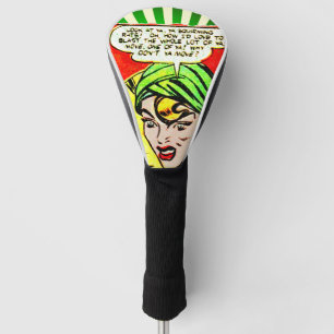 Blonde in a Green Turban Golden Age Comic Panel Golf Head Cover