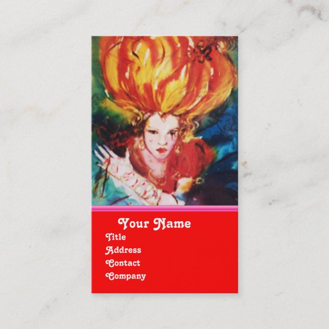 BLONDE IN RED Monogram Beauty ,Makeup, Hair Salon Business Card (Front)
