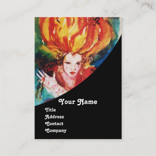 BLONDE IN RED Monogram Beauty ,Makeup, Hair Salon Business Card (Front)