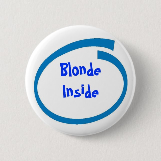 Blonde Inside 6 Cm Round Badge (Front)