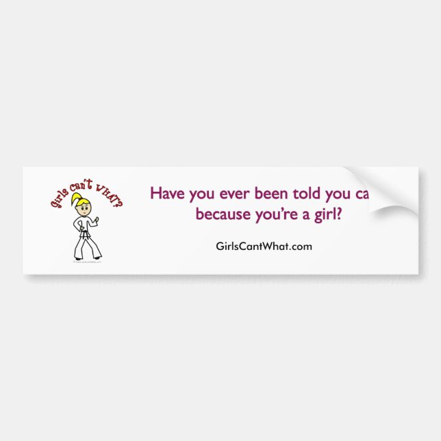 Blonde Karate Girl Bumper Sticker (Front)