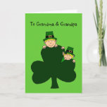 blonde kids with shamrocks on green card<br><div class="desc">Personalise this St. Patrick's day card for that special loved one in your life.</div>