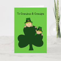 blonde kids with shamrocks on green card