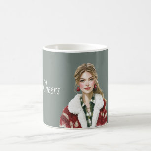 Blonde Lady Pomegranate Earrings Coffee Mug