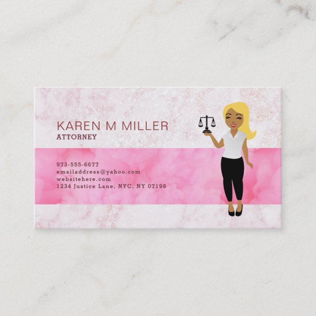 Blonde Lawyer Business Cards (Front)