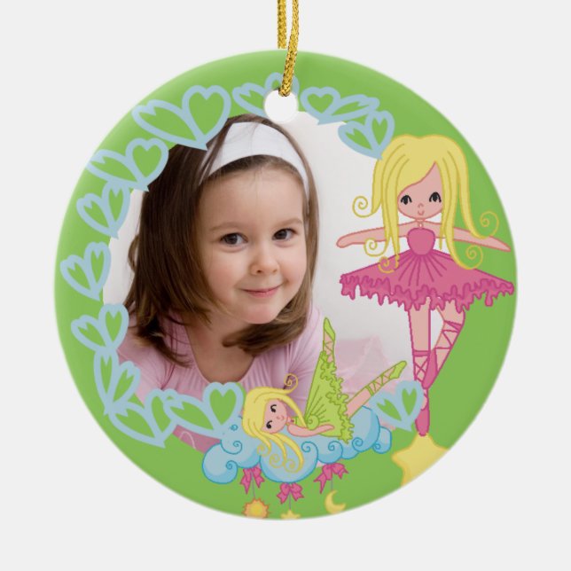 Blonde Little Ballerina Keepsake Ornament (Front)