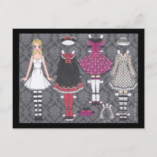 Blonde Lolita Paper Doll Post Card