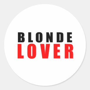 Blonde lover classic round sticker