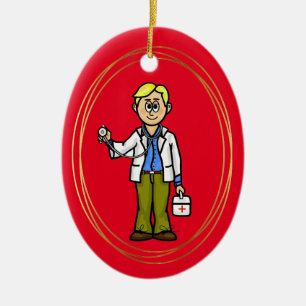 Blonde Male Doctor with Stethoscope Ornament