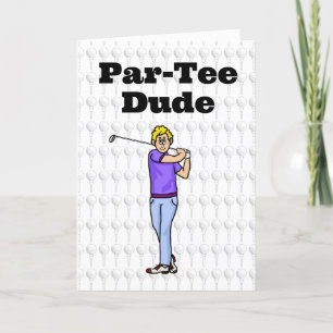 Blonde Male Golfer Greeting Card