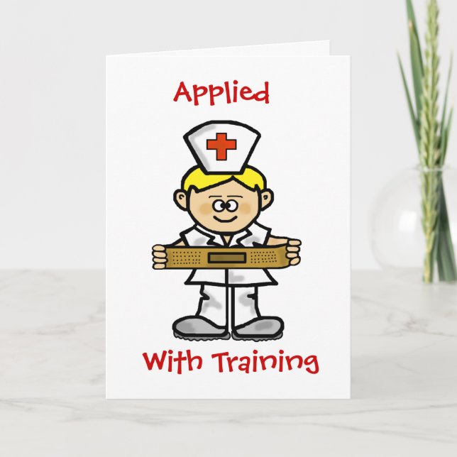 Blonde Male Nurse Greeting Card to Customise (Front)