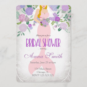 Blonde Mermaid bridal invitation under the sea