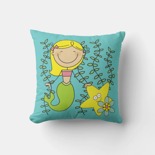 Blonde Mermaid Cushion (Front)