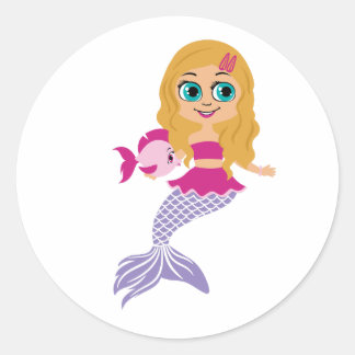 Blonde Mermaid Girl Sticker – Party Favour