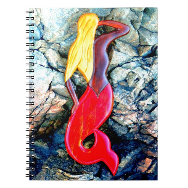 blonde mermaid in red notebook (Front)