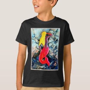 blonde mermaid in red T-Shirt