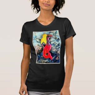 blonde mermaid in red T-Shirt