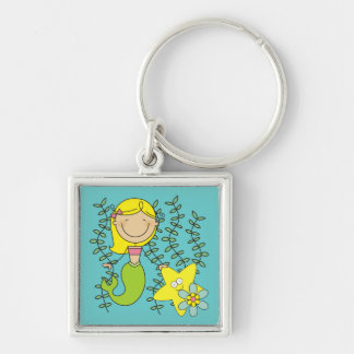 Blonde Mermaid Key Ring