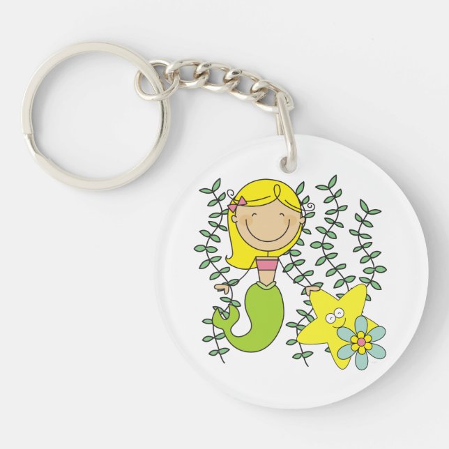 Blonde Mermaid Key Ring (Front)